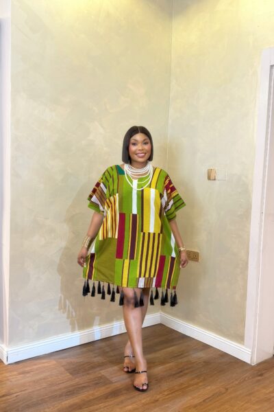 Short Ankara Boubou | Stylish Women's Mustard Ankara Mini Dress