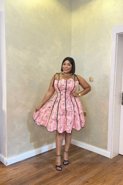 Sisi Eko Dress | Elegant Pink Fit & Flare Mini Dress