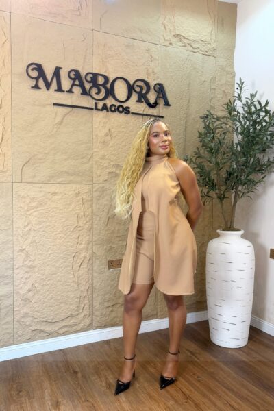 Kiwi Playsuit | Elegant Nude Women's Sleeveless Playsuit