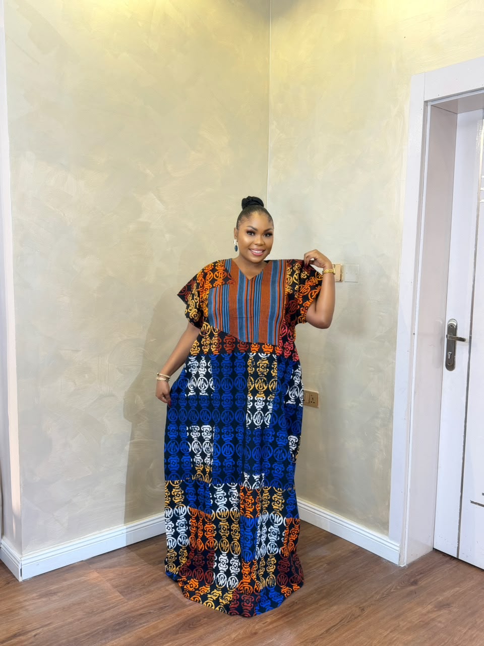 Long Ankara Bubu Dress | African Print Maxi Bubu for Women