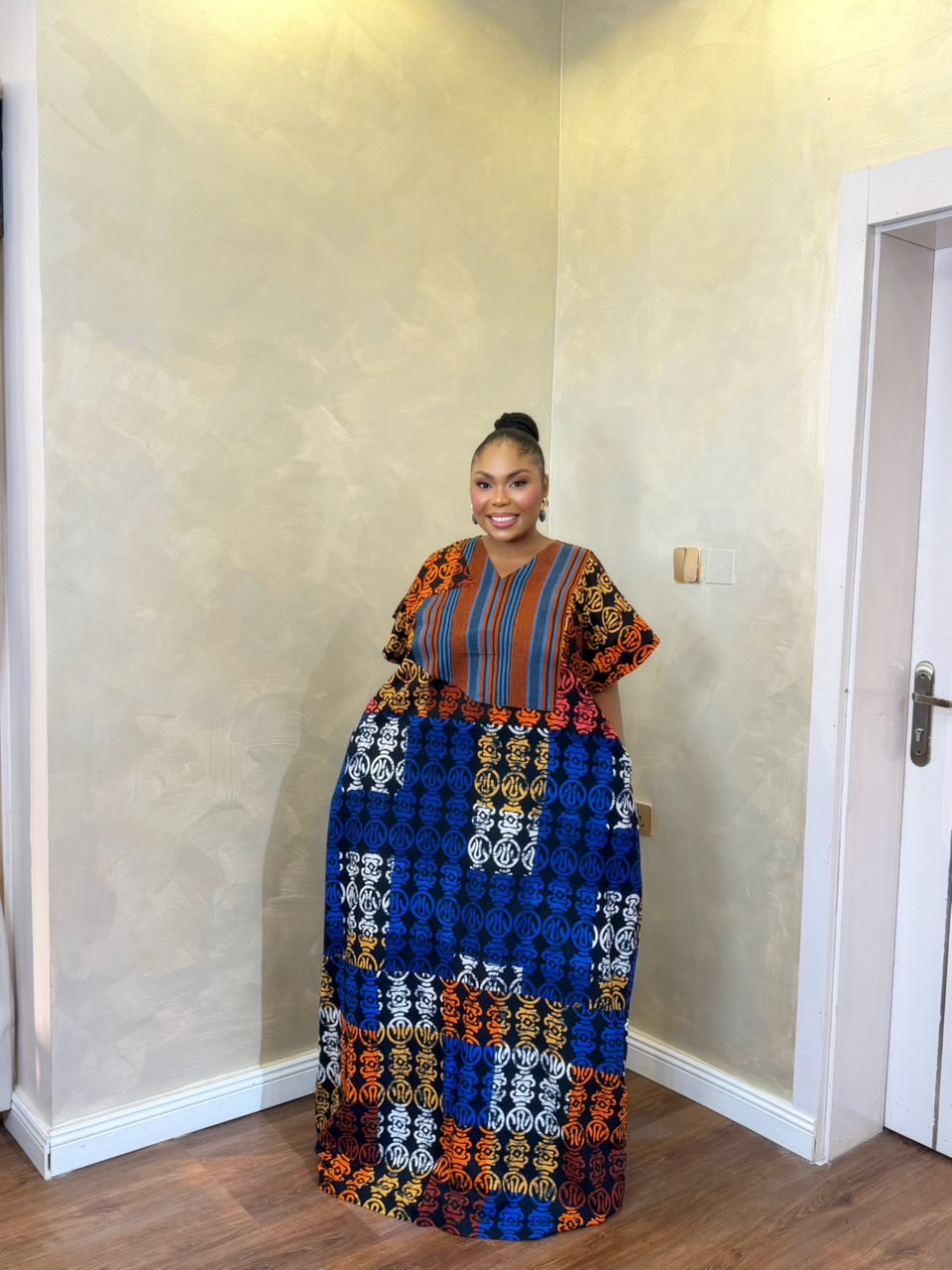 Long Ankara Bubu Dress | African Print Maxi Bubu for Women - Image 2