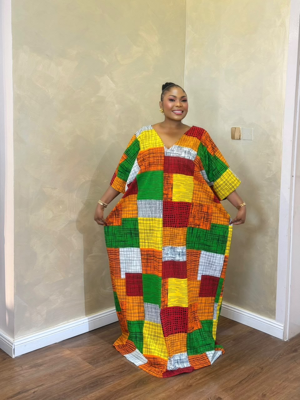 Long Bubu Dress | Vibrant African Print Maxi Dress - Image 3