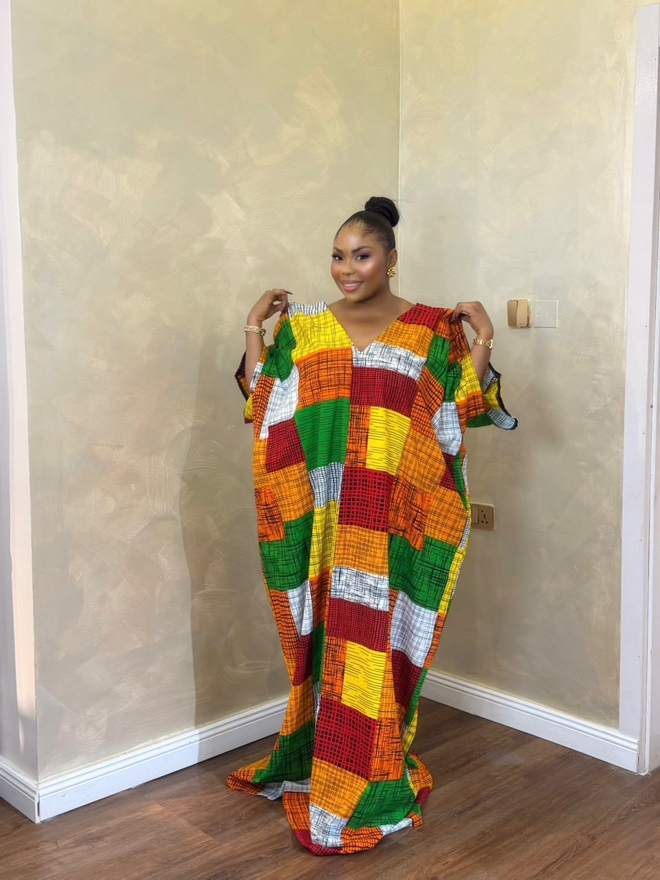 Long Bubu Dress | Vibrant African Print Maxi Dress - Image 2