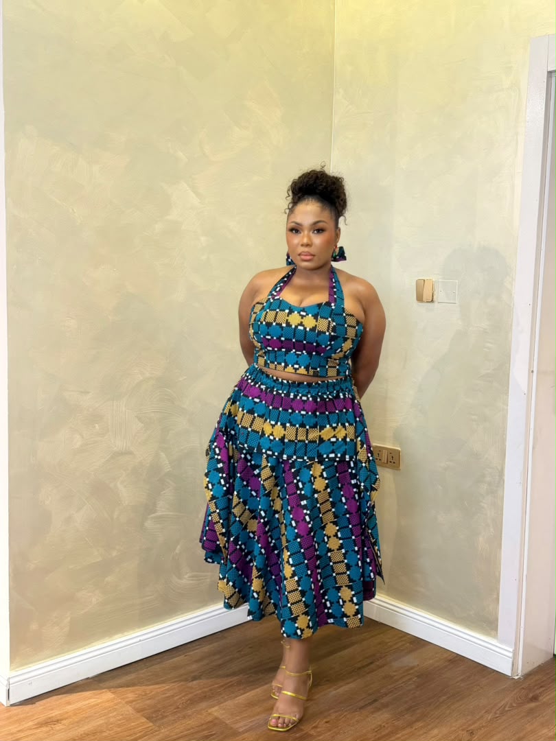 African Print Skirt Set | Stylish Ankara Two-Piece Outfit - Image 3