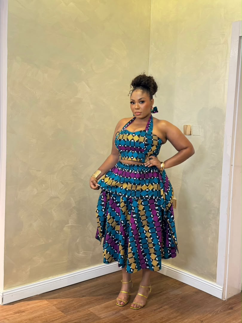 African Print Skirt Set | Stylish Ankara Two-Piece Outfit