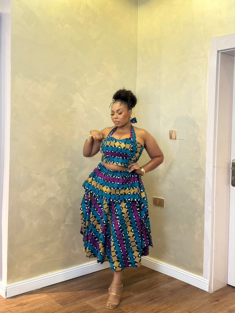 African Print Skirt Set | Stylish Ankara Two-Piece Outfit - Image 2